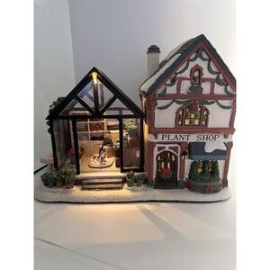 St. Nicholas Square Christmas Village Plant Shop Lighted Building 2020 Tested‎